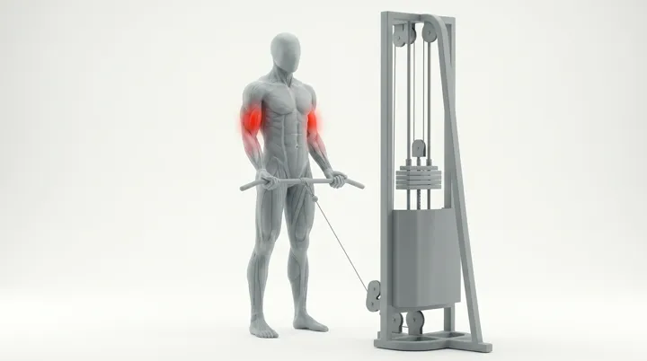 Taljapunnerrus suoralla tangolla (Cable Bar Curl)