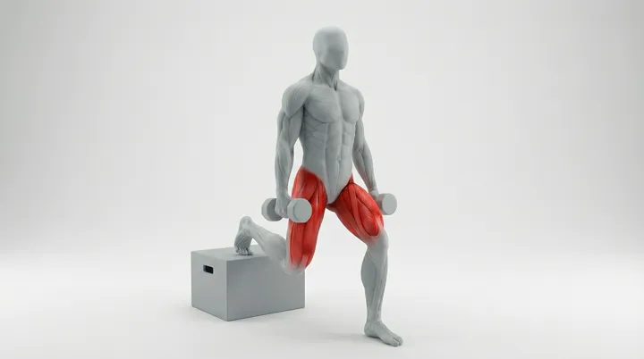 Taljakyykky käsipainoilla (Bulgarian Split Squat)